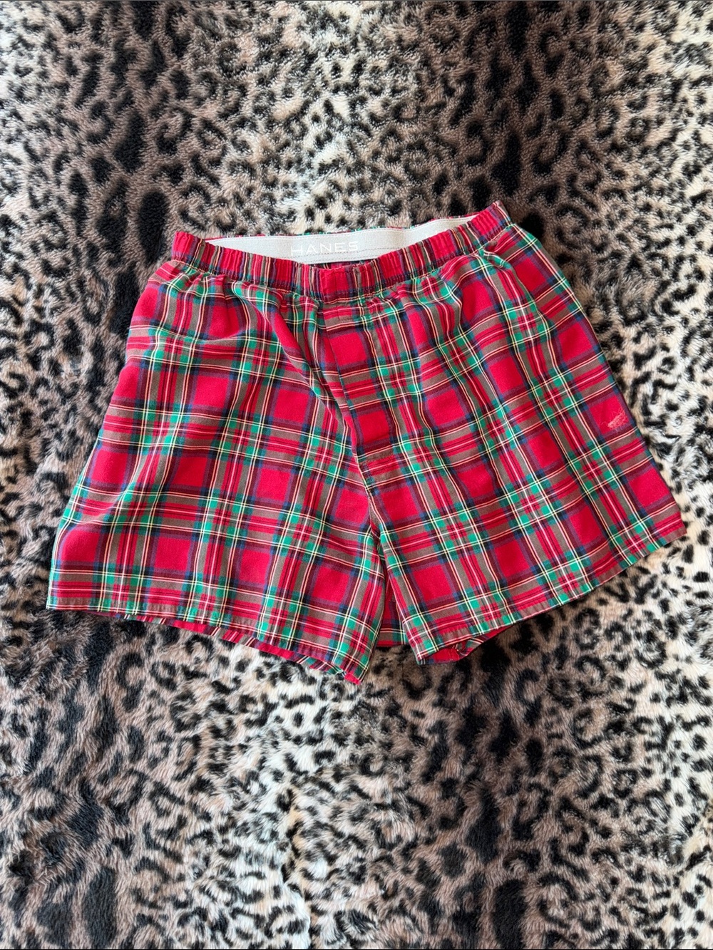 Hanes Red Plaid Women’s Lounge boxer Shorts
